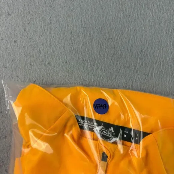Nashville Predators Jacket Mens Medium Yellow Adidas Windbreaker Lightweight NHL - Picture 12 of 12